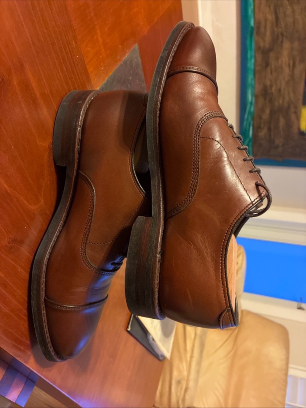 Allen Edmonds Men’s Park Avenue Chili Captoe Oxfords Dainite Soles US7E - Picture 6 of 9